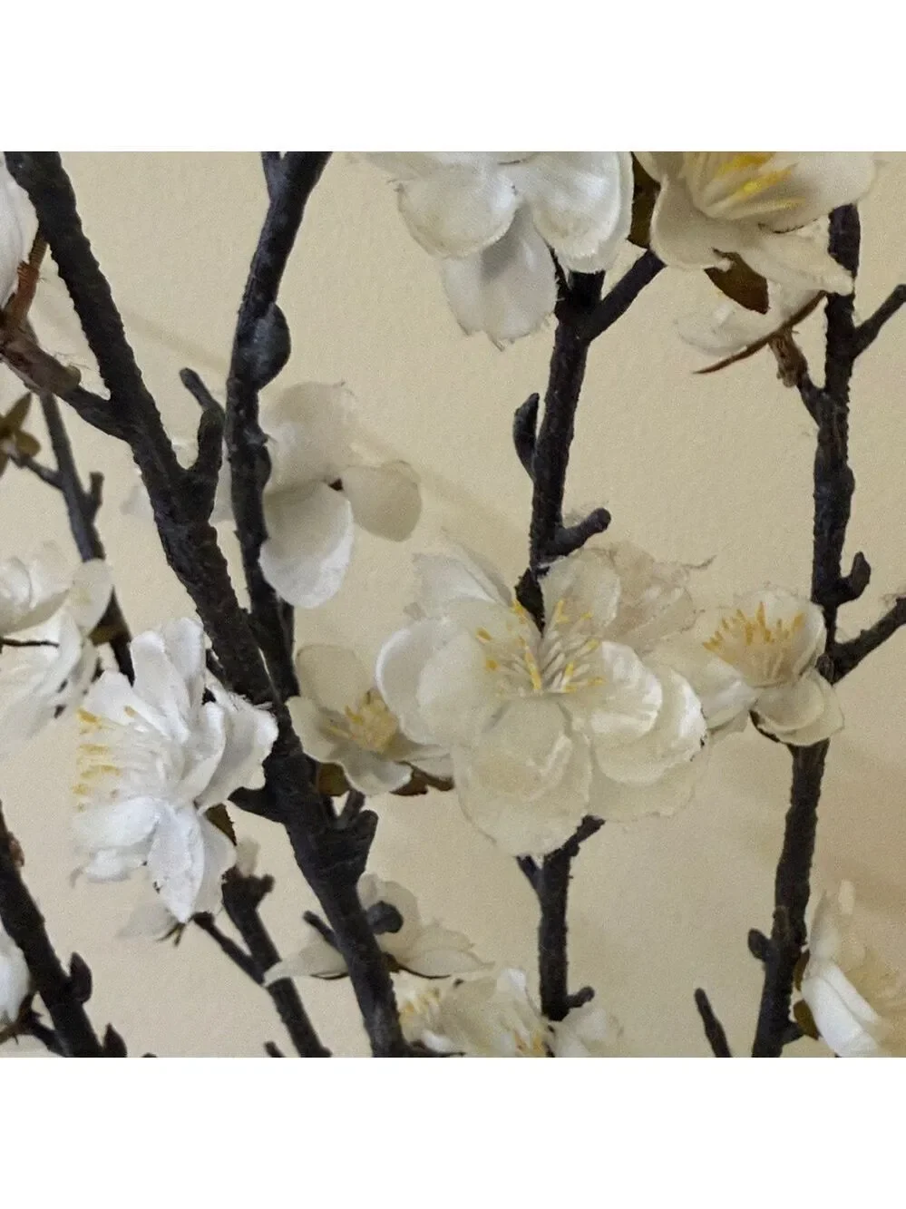 Modern Silver Vase White Floral Design | Cherry Blossoms in Silver Vase